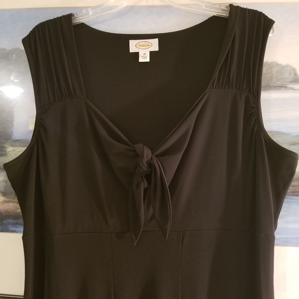 Talbots Black Sleeveless Dress with Front Knot